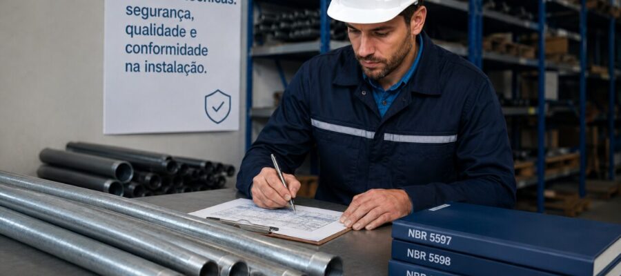Como as normas técnicas influenciam a escolha de eletrodutos